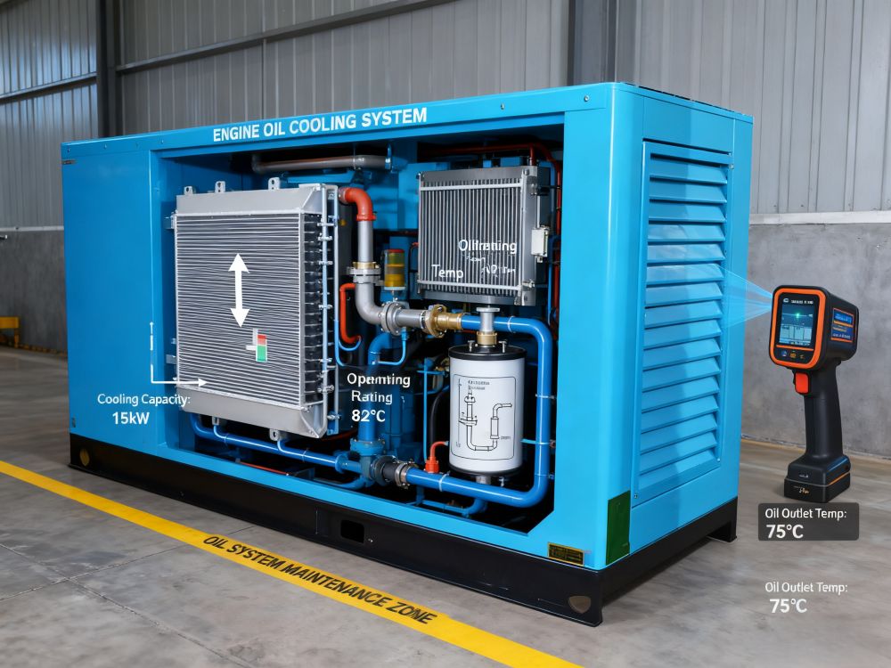 What are the effects of an excessively high or low oil level in a diesel generator?